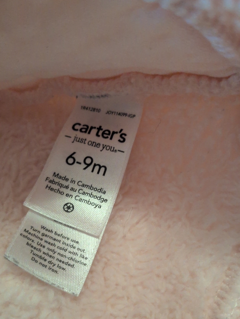 Carter's Light Pink Sherpa Hoodie And Hat - Picture 2 of 3